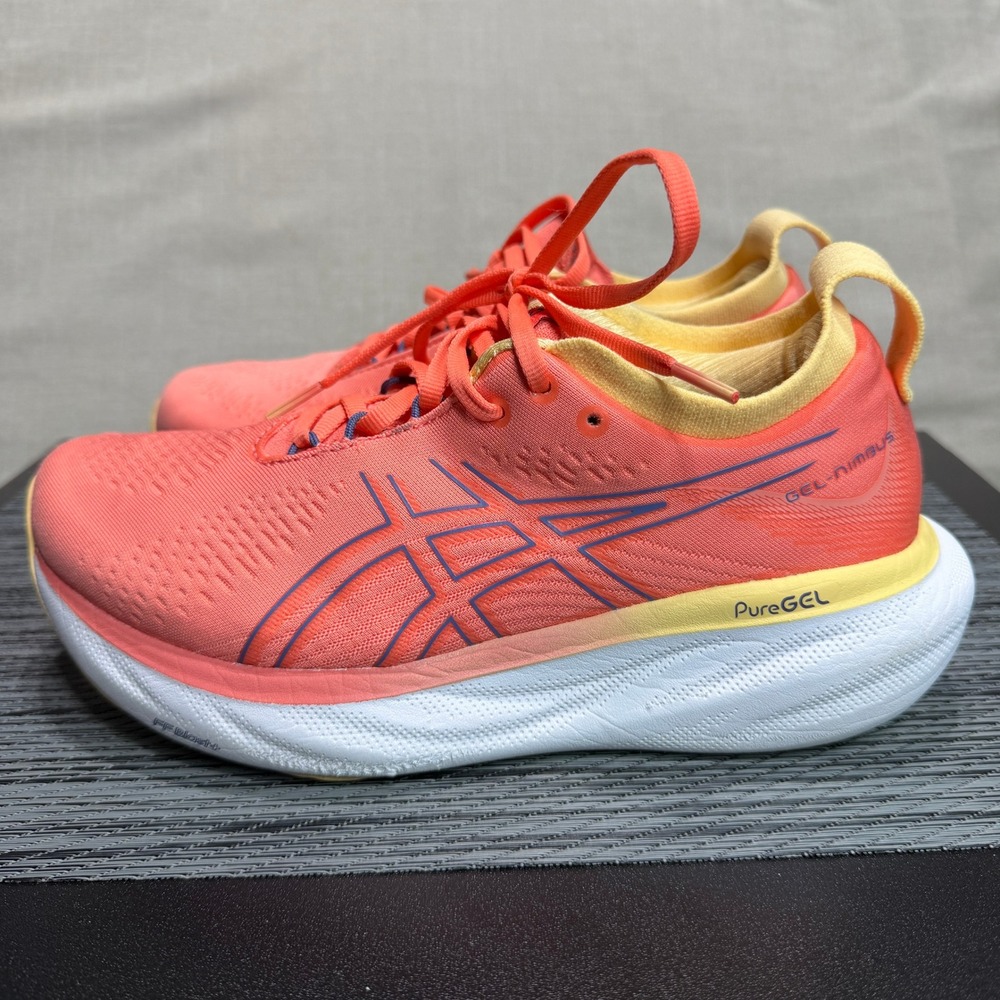 ASICS Gel-Nimbus 25 Running Shoes - Womens 7.5 Wide - Orange Papaya 1012B437